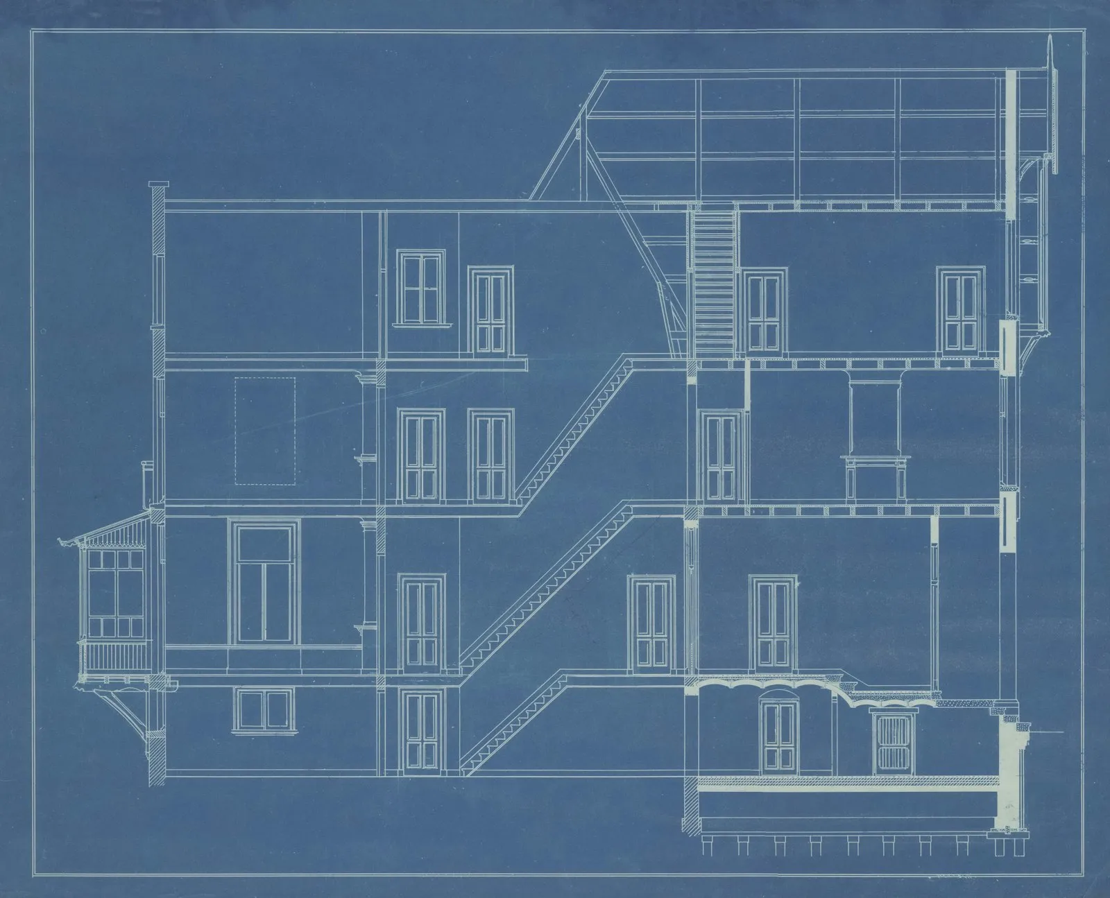An architectural blueprint section drawing, a reminder that a pipeline is a plan on paper before it is a building