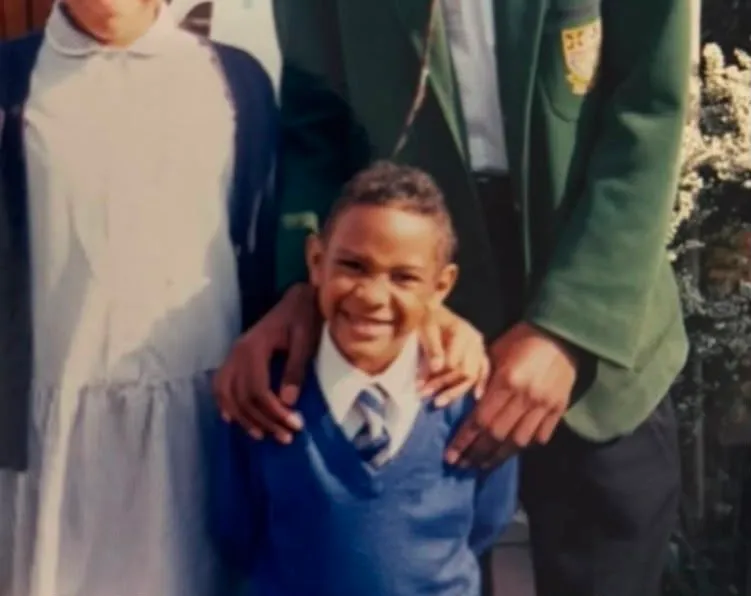 Jamal Akim as a child in Harrow