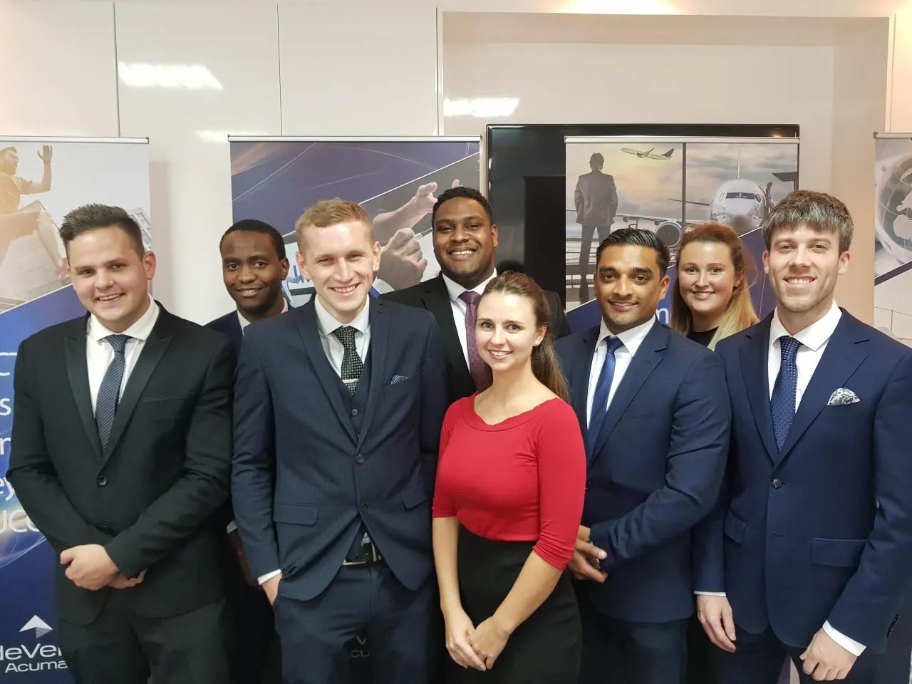 Jamal Akim with a financial services team in Abu Dhabi