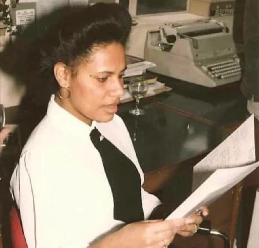 My mother at work